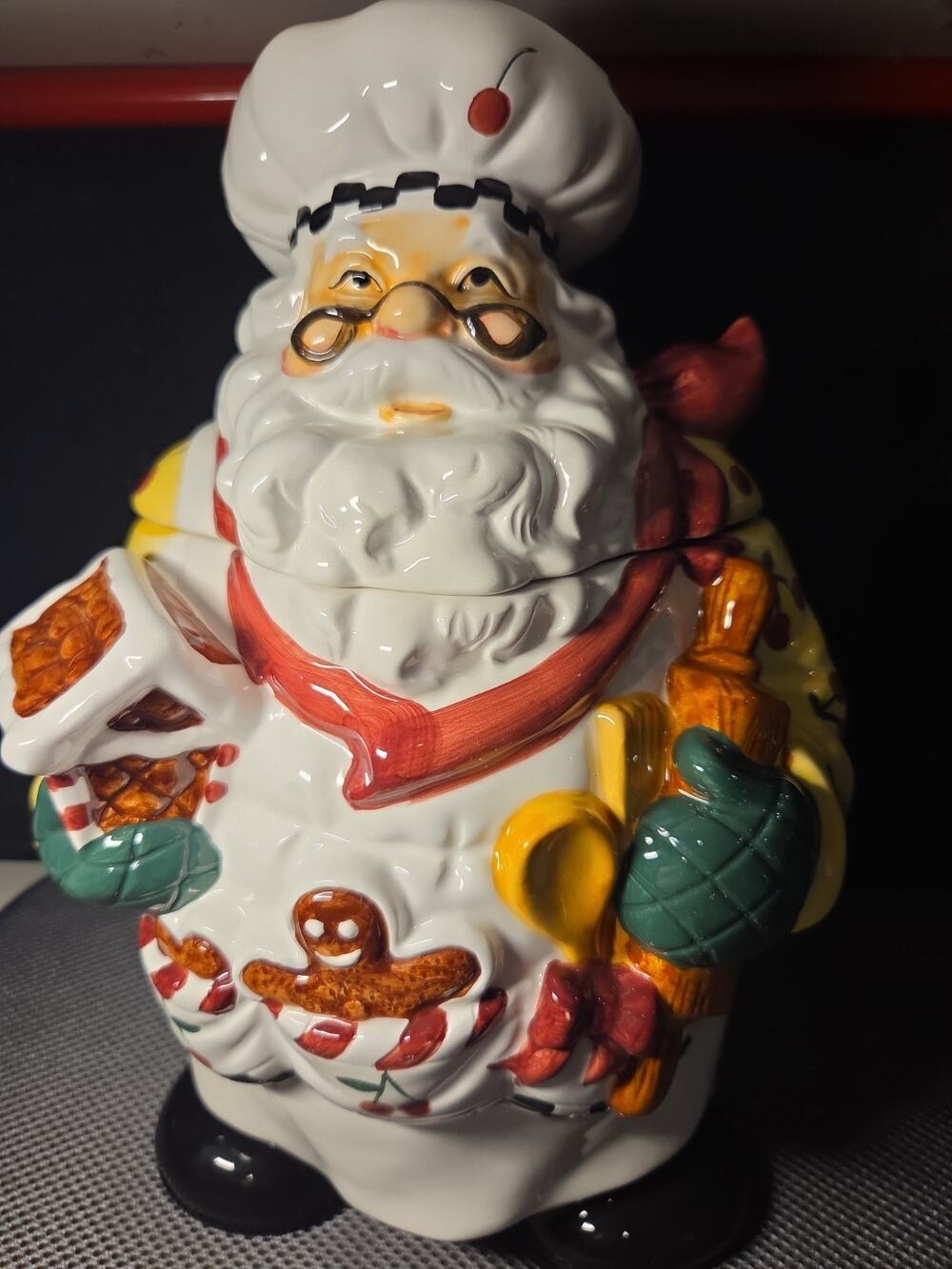 Cookie Jar Santa Chef Linens N Things 12 “ High Christmas